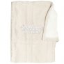 Stickad babyfilt med namn – Pebble Cable knit